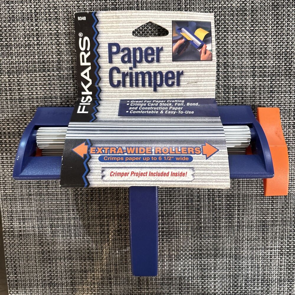 NEW Fiskars Paper Crimper Extra-Wide Rollers Crimps Paper Up to 6.5” Wide 9340